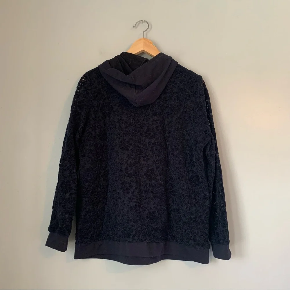 FDJ French Dressing Jeans Lace Navy Blue  Hoodie Sweatshirt - Picture 5 of 11